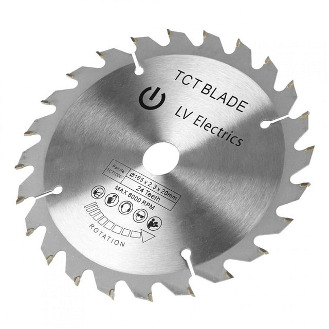 6-1/2 Inch Circular Saw Blade,Circular Saw Blade, Saw Blade 24 Teeth Wood Cutting Blade Cemented Carbide Saw Blade for Electric Hand Saws and Sliding Table Saws