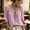 Pink, variant on HaCpiu Women's Solid V-Neck Ruffle Blouse, Casual Loose 3/4 Sleeve Tie-Front Tunic Top, Lightweight Flowy Shirt with Elastic Ruffled Cuffs, Black L