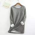 thumbnail image 2 of Tiqkatyck Plu Size Tops for Women, Women Fleece Winter Underwear Thick Warm Top O Neck Women Velvet Sweatshirt Women's Blouse Womens Tops Dark Gray XXXXL, 2 of 4