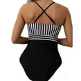 thumbnail image 5 of MSJUHEG Women's One-piece Swimsuits,Plus Size One Piece Swimsuit,High Cut Backless,Push Up Swimwear,Womens Bathing Suits,Strapless Bathing Suits,Short Sleeve Bathing Suit Black L, 5 of 8
