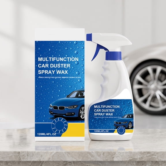 Waterless Car Wash Spray Wax, Gloss Enhancer and Dust Remover, Protective Coating for Daily Auto Exterior Care, Bottle