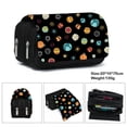 thumbnail image 1 of Estuche de lona de astronauta, bolsa de lápices con doble cremallera, bolsa de almacenamiento de suministros escolares, estuche de bolígrafo de estudiante de gran capacidad, papelería para niños hola suerte  unisex, 1 of 2