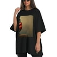 thumbnail image 4 of Plus Size Shirt for Women Black Tops for Women Short Sleeves Shirt for Women Red-Browed Bird 17 T Shirt Oversized Shirt for Women S, 4 of 5
