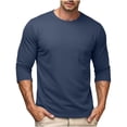 thumbnail image 3 of SEROYE Long Sleeve T-Shirts Crew Neck Solid Casual Lightweight Breathable Pullover with Pocket Daily Sport Tops (XL, Navy), 3 of 5