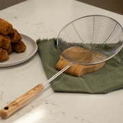 Joyce Chen Deluxe Kitchen Spider Strainer Stainless Steel 7-Inch Wire Basket with Heat-Resistant Wood Handle