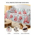 thumbnail image 4 of Pink Flamingo Couch Cover, Blue Summer Tropical Plants Leaves Sofa Cover Blanket for 1 Seat Cushion, Sectional Sofa Slipcover Furniture Protector for Living Room Bedroom 71''x91'', 4 of 9