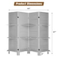 thumbnail image 2 of 4-Panel Room Divider with Shelves,5.6ft Tall Folding Privacy Screen Panels, Room Divider Wall Divider for Room Separation, Room Divider Shelves,Effectively Block Sight,Grey, 2 of 6