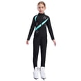 thumbnail image 4 of Miutii Kids Girl's Dance Workout Zipper Jacket and Gymnastics Leggings Pant Set Figure Skating Training Suit Blue Green 8, 4 of 6