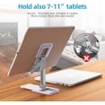 thumbnail image 2 of Support de Téléphone Cellulaire Ajustable pour Bureau, Supports Pliables pour Tablette Support de Téléphone Intelligent Portable Compatible avec Samsung Galaxy iPad Mini iPhone 11 X Xr TP Max Téléphone Intelligent Kindle Tablettes, 2 of 6
