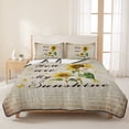 thumbnail image 3 of Queen Quilt Set 90''x96'', Sunflower Lightweight Summer Bedspread Coverlet Set with 2 Pillow Shams, Vintage Botanical Breathable All Season Quilt Bedding for Bedroom/Guest Room Farmhouse Retro Floral, 3 of 9