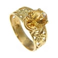 thumbnail image 2 of Genuine 2.40ct oval citrine solitaire ring 14k yellow gold Hawaiian plumeria size 7.5, 2 of 6