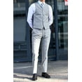 thumbnail image 5 of Men's Suit, Elegance Navy Blue Slim Fit Suit with 100% Handmade Polyester Vest, 5 of 5