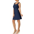 thumbnail image 4 of INSPIRE CHIC Women's 50s Mini Dress Sleeveless Square Neck A-Line Cocktail Party Short Dresses L Dark Blue, 4 of 6