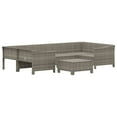 thumbnail image 2 of vidaXL 7 Piece Garden Lounge Set with Cushions Grey Poly Rattan, 2 of 5