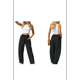 thumbnail image 3 of Pantalones de Verano para Mujer, Estilo Palazzo, Holgados, de Cintura Alta, Estampados, para Vacaciones en la Playa Negro XL, 3 of 8