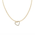 thumbnail image 1 of Precious Stars 14K Yellow Gold Cubic Zirconia Ladies Open Heart Slider Pendant with 18" Chain Necklace, 1 of 5
