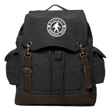 Bigfoot Research Team Rucksack Backpack with Leather