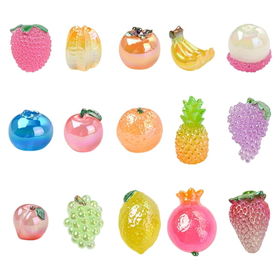 DanLingJewelry 15Pcs Glow in The Dark Fruit Figurines Resin Luminous Banana Lemon Strawberry for DIY Crafts Party Table Garden Home Decor