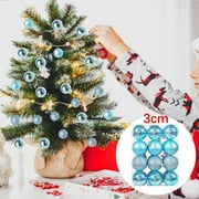 EGNMCR 24Pcs Christmas Balls Ornaments for Xmas Christmas Tree - Christmas Tree Decorations Hanging Ball for Holiday Wedding Party Decoration (Sky Blue, 3CM)