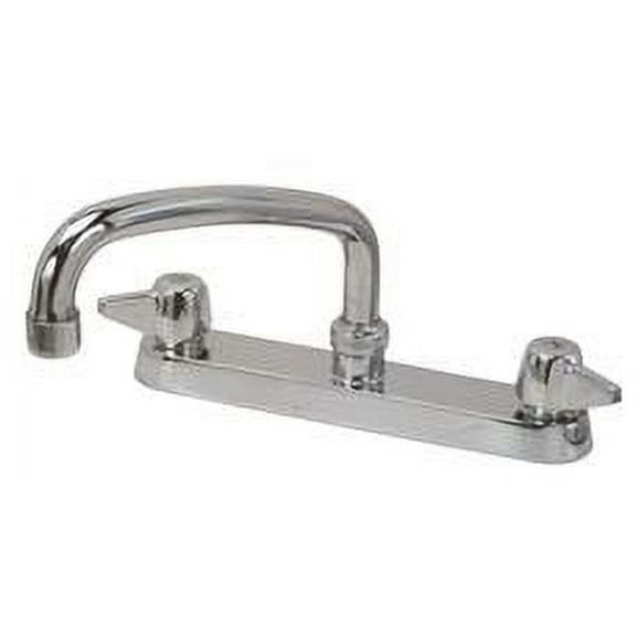 Central Brass Kitchen Faucet With 8 In. Centers And 8 In. D-Style Spout In Chrome #0122A