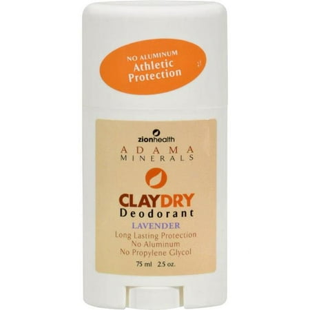 Zion Health HG0190496 2.5 oz Adama Minerals Clay Deodorant Lavender