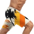 thumbnail image 4 of Simua Men's Hawaiian Palm Print Swim Trunks | Quick Dry Built-In Liner Drawstring Waist Side Pockets Beach Shorts for Summer Water Sports Casual Wear, 4 of 4
