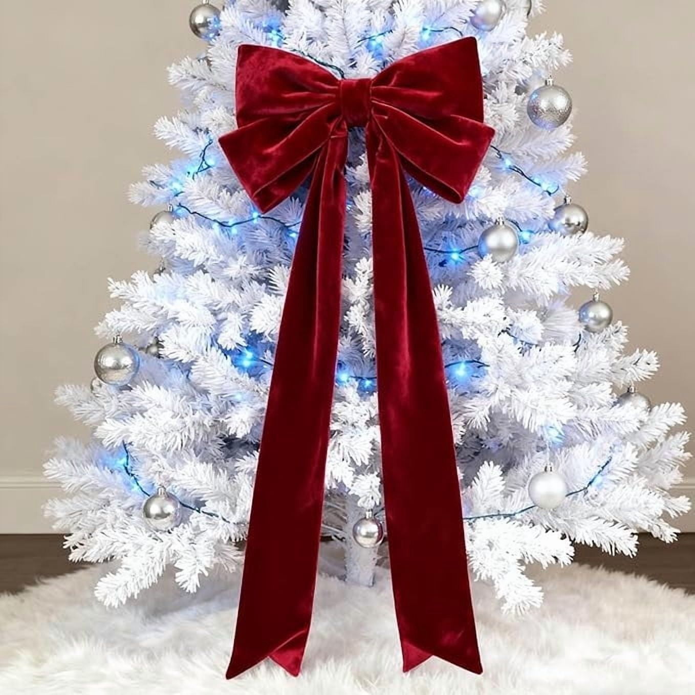 Extra Large Christmas Bow Topper – Oversized Holiday Ribbon for Wreaths, Tree Toppers, Fireplace Mantels – Classic Decoration for Indoor & Outdoor Festive Displays