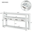 thumbnail image 4 of White Sofa Side Table, Atumon Storage Console Table, Modern Entryway Table, Wood Buffet Sideboard, Console Table with 4 Drawers and 2 Shelves, Console Table for Entryway Hallway Living Room, 4 of 10