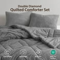 thumbnail image 6 of Regency Heights Twin/Twin XL Quilted Plush Comforter Set, 2-Piece Reversible Feather-Soft Dorm Bedding Sets, Textured Sherpa Comforter Bed Set for All Season, Gray, 6 of 13
