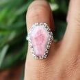 thumbnail image 4 of Rhodochrosite Ring, Gemstone Ring, Statement Ring, Handcrafted Ring, 925 Sterling Silver Ring, Coffin Ring, Pink Stone Ring, Gift For Her,.., 4 of 4