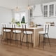 thumbnail image 1 of Set of 4 moderno forrado bar stools-counter-height bar sillas con round seat back y footrest para kitchen island dining room pub (blanca), 1 of 7
