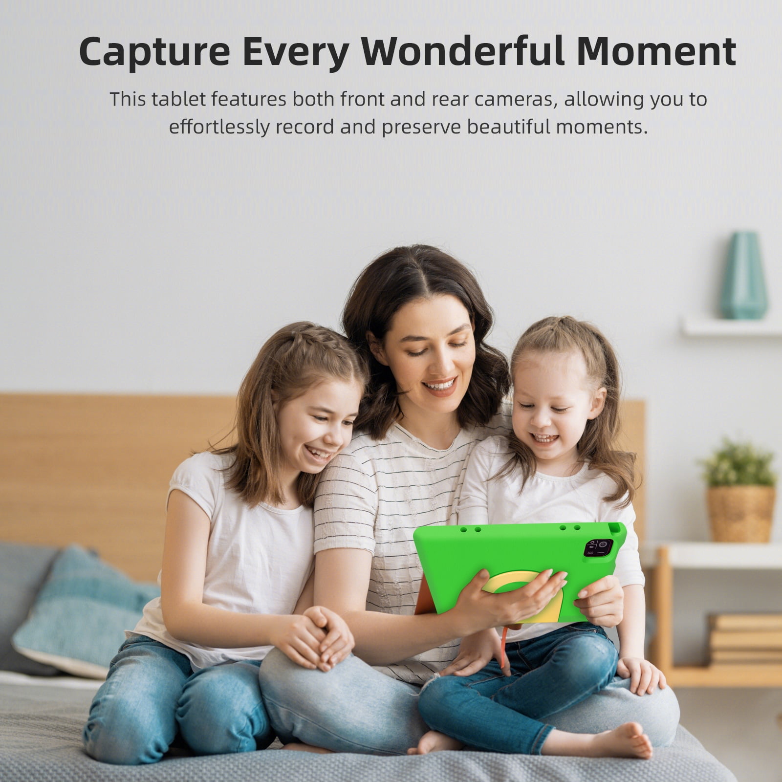 Kids Tablet, 10.1 inch IPS HD Touchscreen Android 14 64 GB Storage, 8GB RAM, Octa Core Tablet for Kid with Kid-Proof Case, Parental Controls, 12-hr Battery, WiFi, GPS – Green