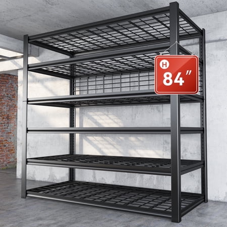 84" H Garage Shelving 6-Tier Storage Shelves Heavy Duty Loads 3500LBS Adjustable Metal Shelving