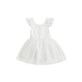 thumbnail image 1 of Faithtur Petite Fille?S Mouche Robe Manches Mode Couleur Unie Col Rond Maille Fil Couture une-Ligne Robe, 1 of 9