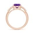 thumbnail image 2 of ANGARA Natural Solitaire 2.28 ct Amethyst Criss Cross Ring with Diamonds in 14K Rose Gold for Women (Size-10x8mm) | February Birthstone, Anniversary, Jewelry Gift for Women | Natural Amethyst Ring, 2 of 9