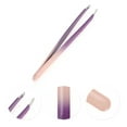 thumbnail image 3 of Unique Bargains 1 Pc Glue Gradient Flat Edge Eyebrow Tweezer for Bathroom Travel Hotel Pink Purple Stainless Steel, 3 of 4