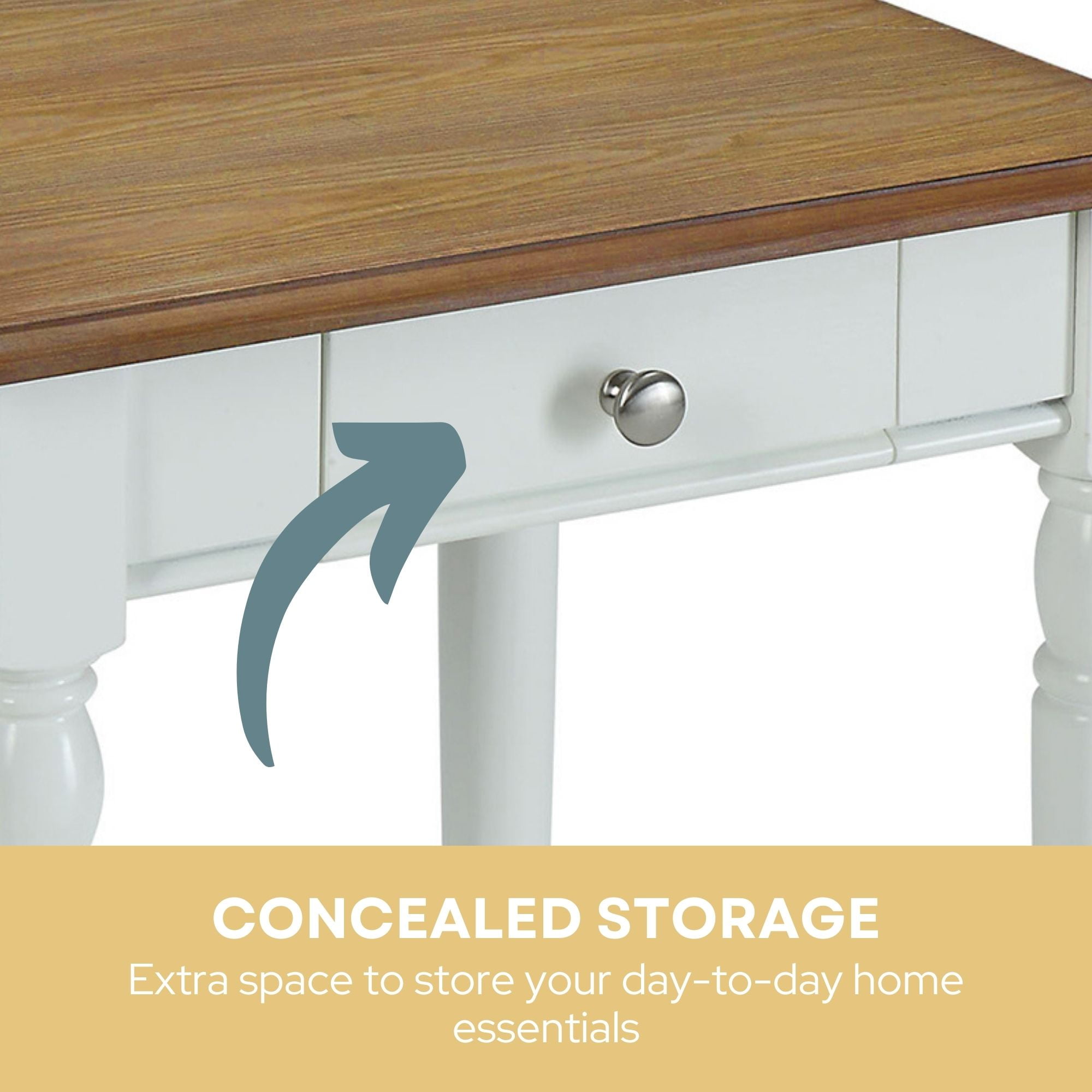 Convenience Concepts French Country One Drawer End Table with Shelf , Driftwood/White