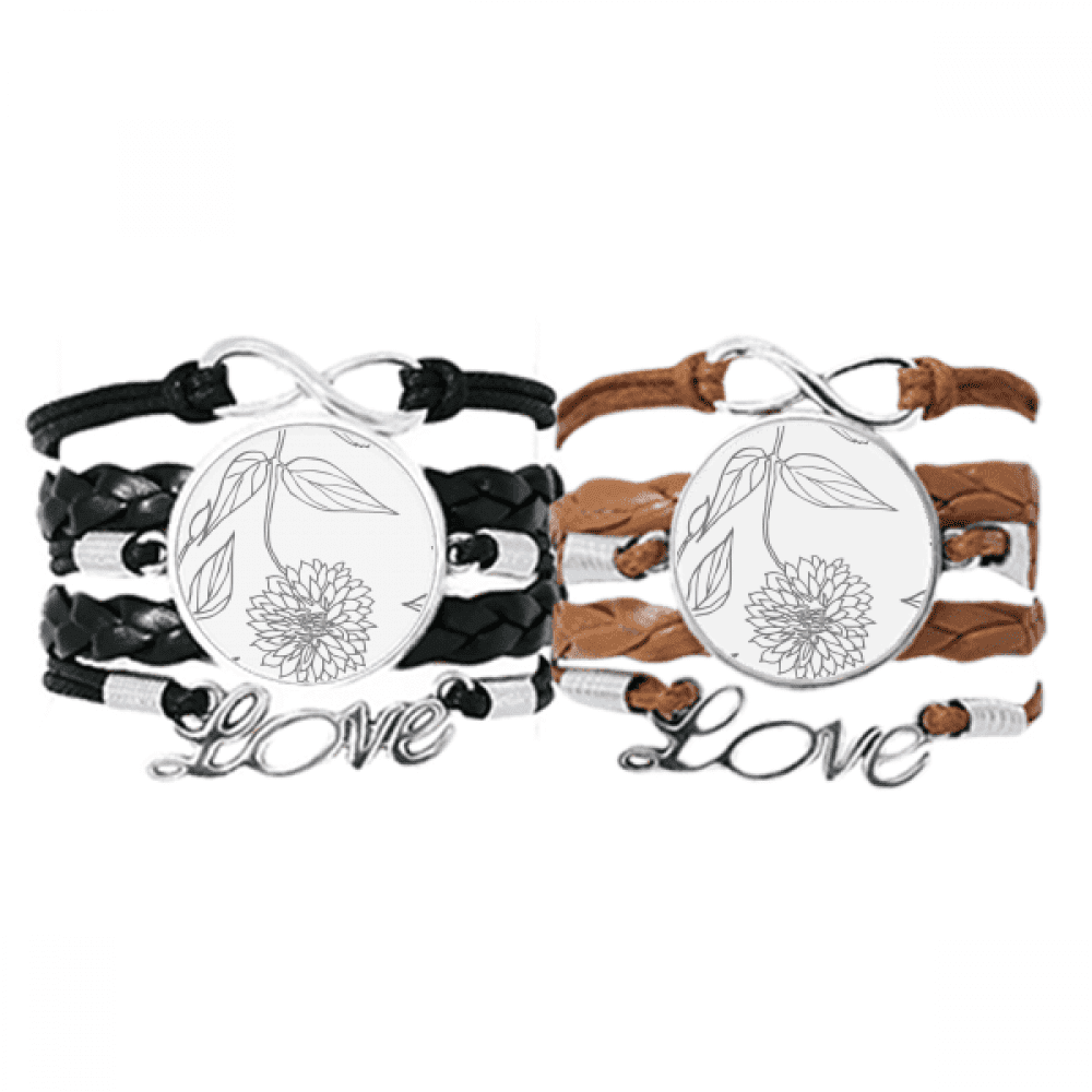 Feverfew s Art Pattern Bracelet Hand Strap Leather Rope
