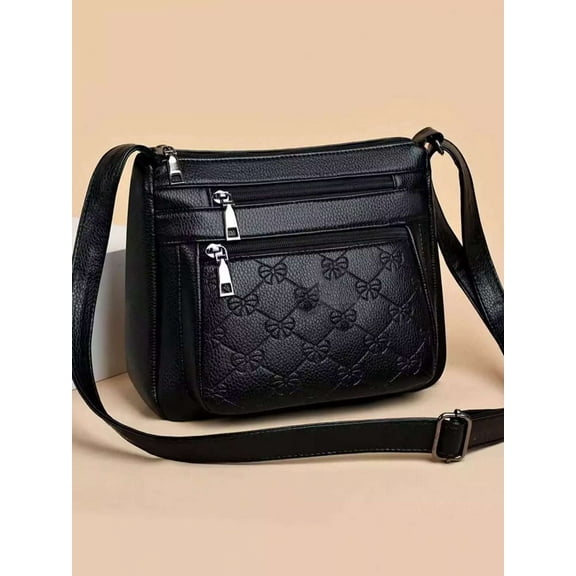 Luxtrada Womens Soft Leather Shoulder Crossbody Bag Work Travel Ladies Handbag Black