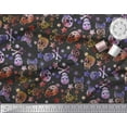 thumbnail image 3 of Soimoi Polyester Crepe Fabric Star,Crossbones & Skull Halloween Print Fabric by The Yard 52 Inch Wide, 3 of 3
