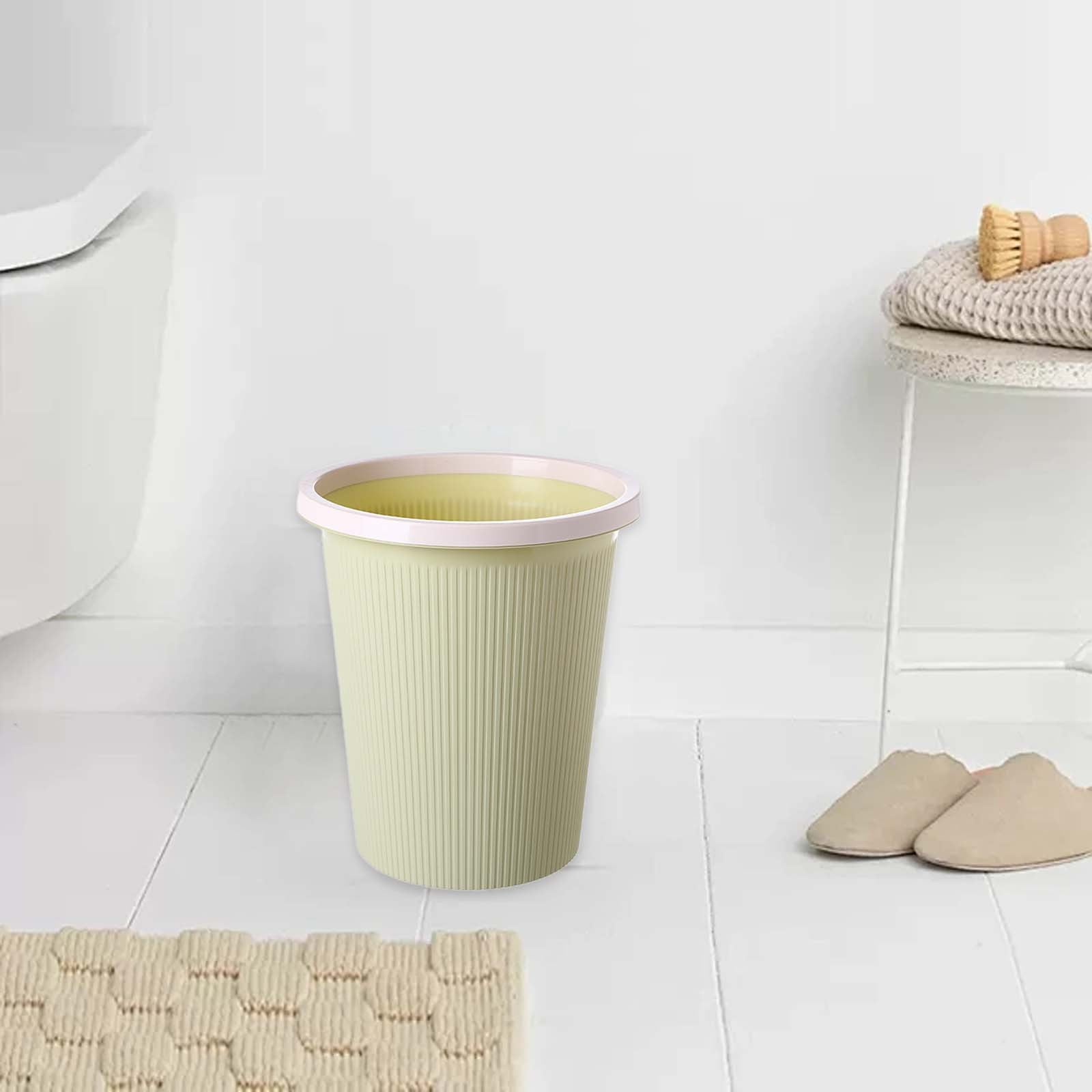 Utoimkio Multi-use Trash Can Household Round Toilet Bathroom Simple Lidless Garbage Can Multi-use Kitchen Waste Basket Home Essentials Kitchen Gadgets