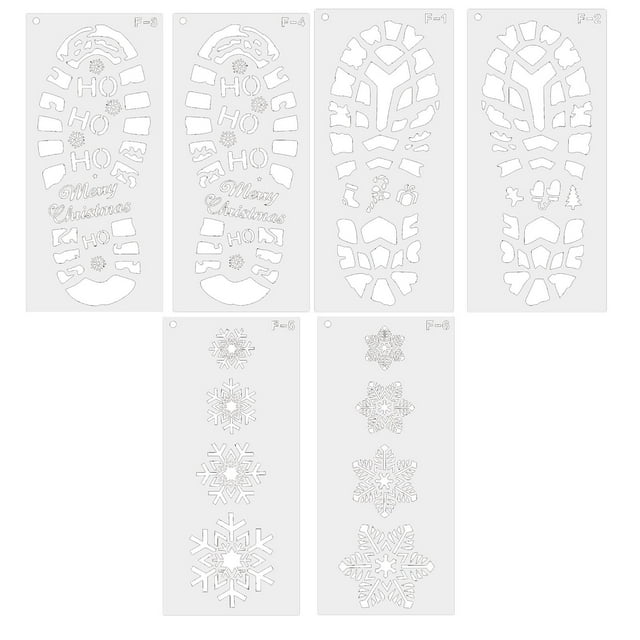 Plantillas De Copos De Nieve Navideños Plantillas De Decoración Navideña Plantillas Recortables De Huellas Navideñas Huellas De Zapatos De Papá Noel Juego De 6