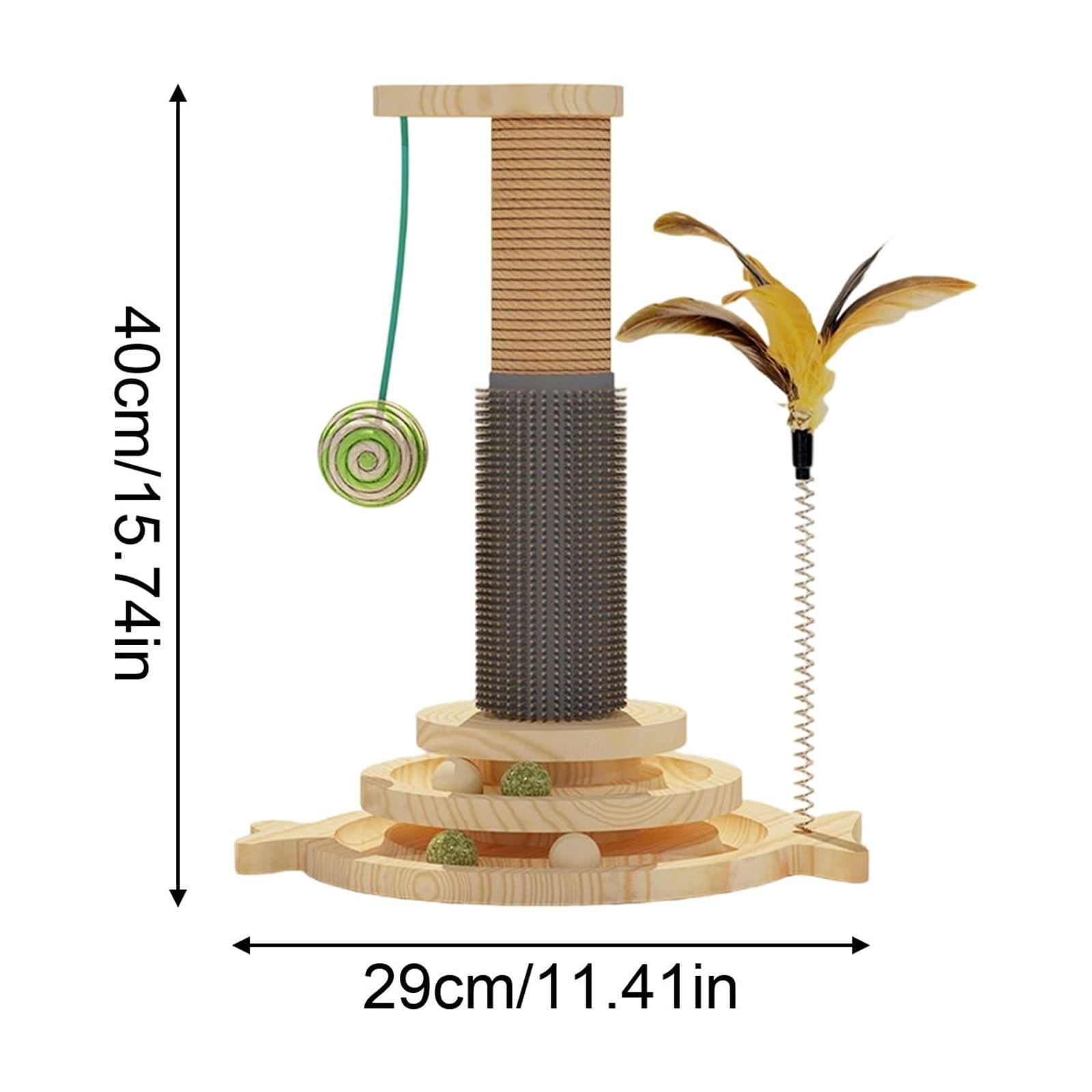 Cat Toy Wooden Rotating Spinner with Catnip – Durable Multi-Function Interactive Pet Toy for Scratching, Play & Mental Stimulation, Indoor Use Only