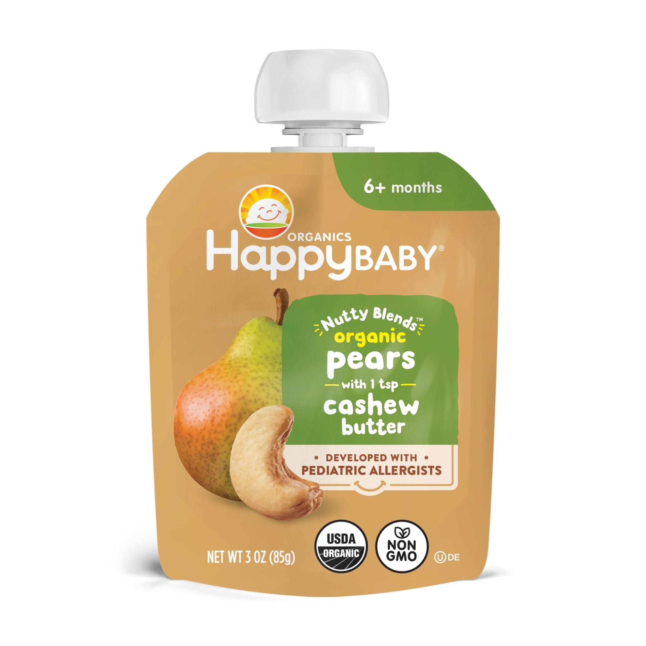 Happy Baby Nutty Blends Stage 2 Baby Food 3 oz Pouch - Walmart.com