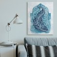 thumbnail image 2 of Stupell Industries Arabesque Peacock Jungle Vines Bird White Blue Watercolor Canvas Wall Art Design by Ziwei Li, 36" x 48", 2 of 6