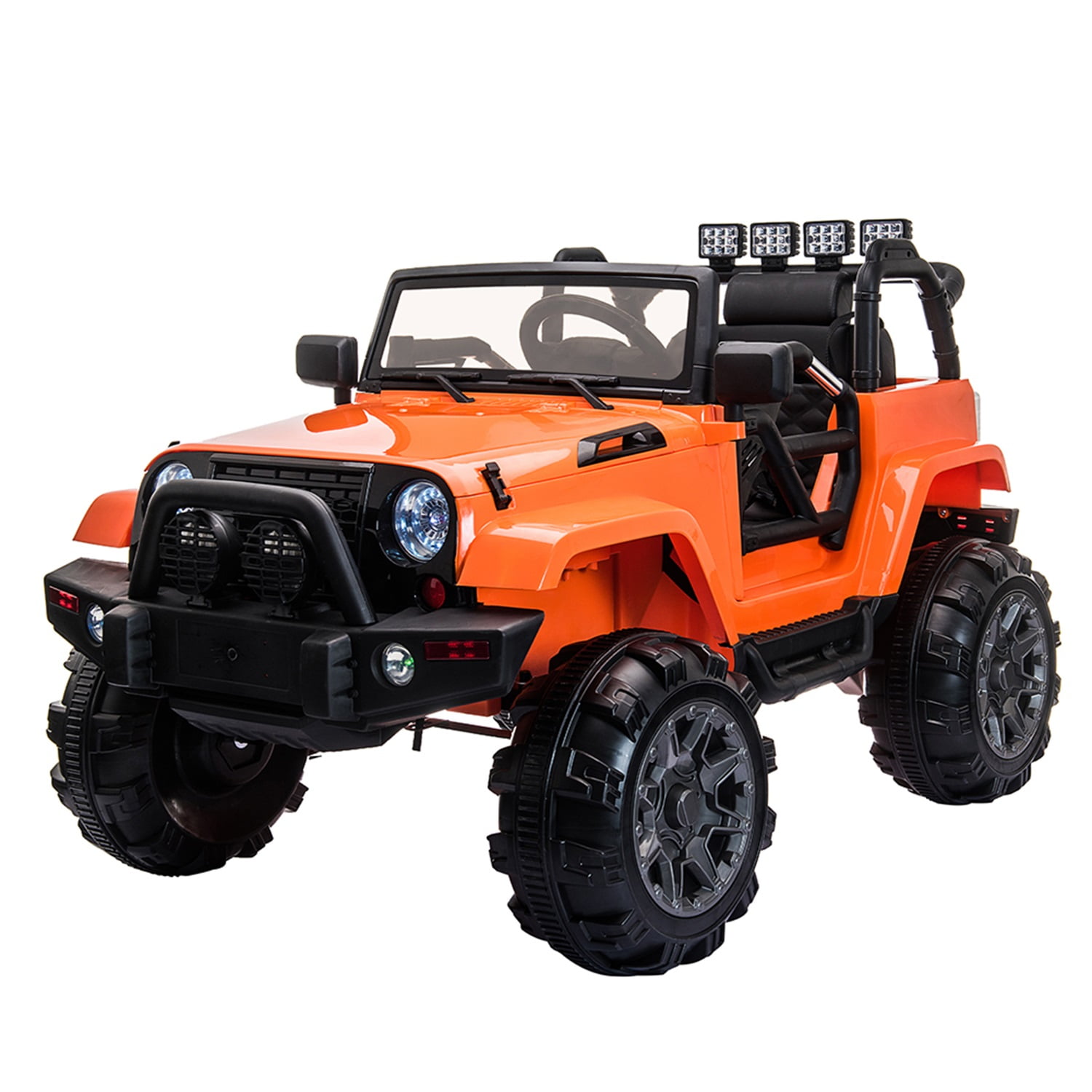 CIPACHO 12V Kids Ride On Car, 3 Speeds Battery Powered Jeep Truck with Remote Control for Girls Boys, Indoors and Outdoors, Orange
