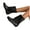 Black, variant on IUJSOY Round Toe Ankle Boots for Women Lace up Wide Calf Flat Booties Motorcycle Western Boots