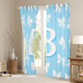 thumbnail image 3 of Homewish Blue Ribbon Monogrammed B Black Out Curtains, Cute Princess Bowknot Curtains Pack of 2 (42x63 Each), Teens Kids Boys Girls Bedroom Curtains, Curtains and Drapes Decor, 3 of 6