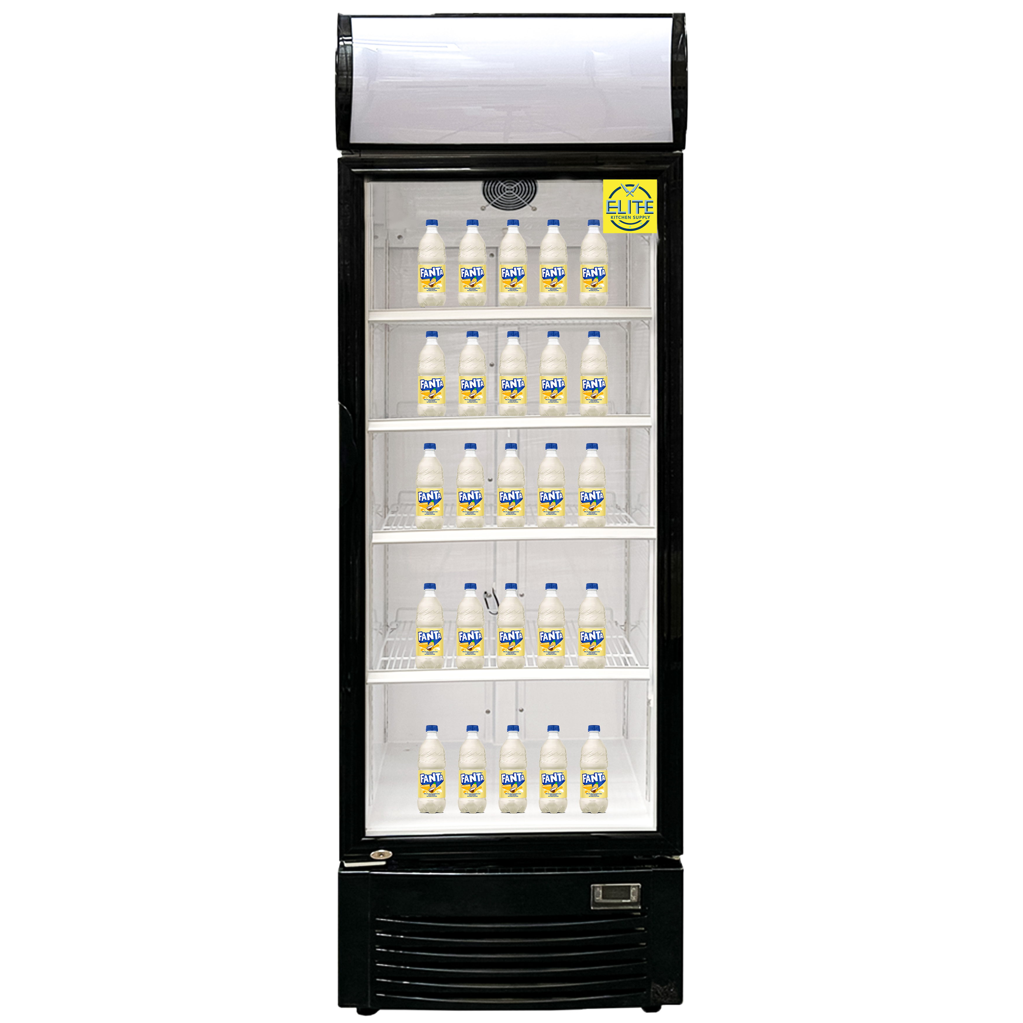 25-Inch 13 Cu. Ft. Single Tempered Glass Door Beverage Refrigerator, Commercial Refrigerator, NSF Certified
