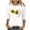 White, variant on successthop Trendy Blouses for Women 3/4 Sleeve Tee Shirts Lightweight Oversized Crewneck Clothes Print Shirts